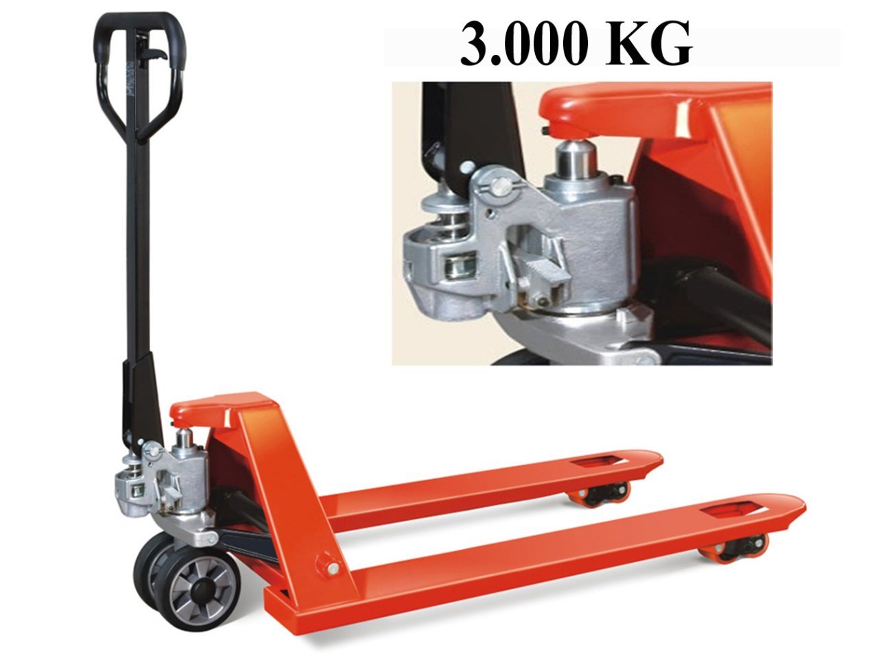 Transpalet 3 Ton Döküm Pompa Naylon Teker