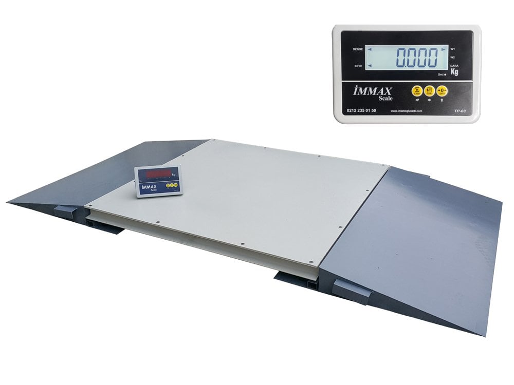 İmmax Rampalı Ağır Hizmet Kantarı 1500 Kg 150x150 Cm Özel Üretim