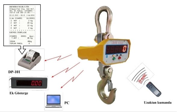 Densi CL -10 Ton  Yazıcılı Vinç Kantarı Kumandalı