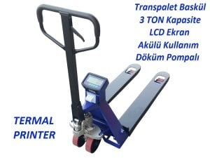 Neck Fiş Yazıcılı Terazili Transpalet - 3 Ton Döküm Pompalı