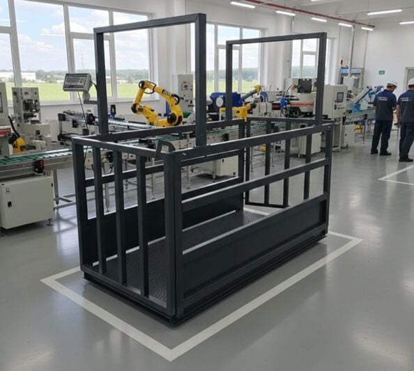 Canlı Hayvan Baskülü Npu Şase Çemberli 120X240 CM 3 Ton