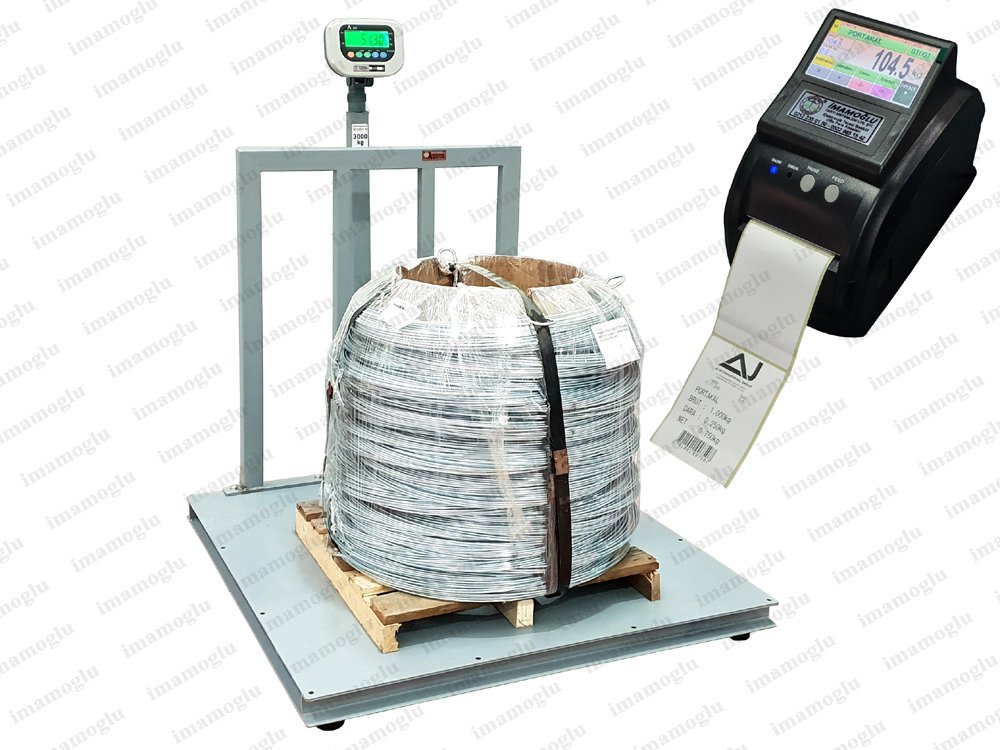 İmmax Etiket Yazıcılı Dayama Siperli Ağır Hizmet Baskülü 3 Ton 120x120 Cm Özel Üretim