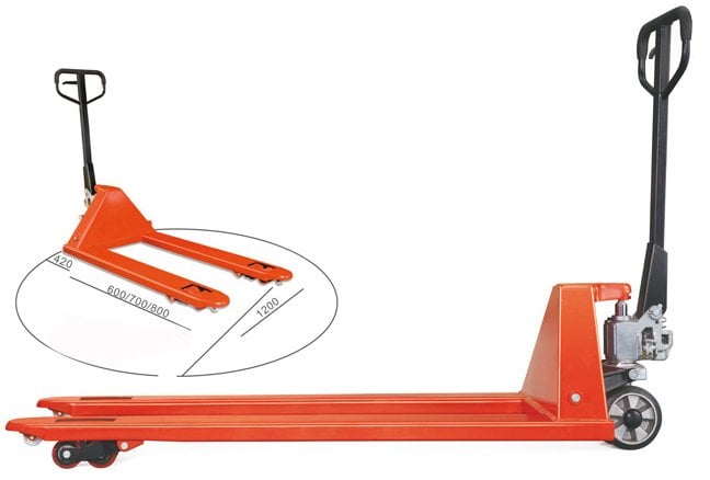Sanayi Tipi Uzun Transpalet Döküm Pompa 2 Ton 2,5 Metre