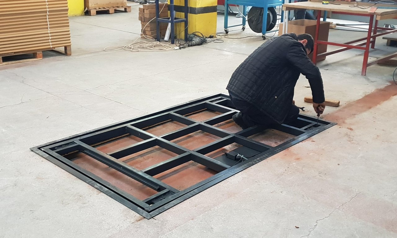 Düz Platform Gömme Baskül Kantar 3 Ton 100x150 Cm Özel Üretim