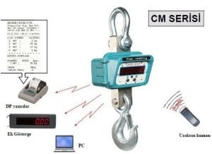 Densi -CM 10 Ton Askılı Yazıcılı Vinç Kantarı Kumandalı Yazıcılı