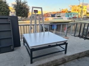 Sehpalı U şase Kantar 120x120 Cm 3 Ton Şarjlı 4 Hücreli