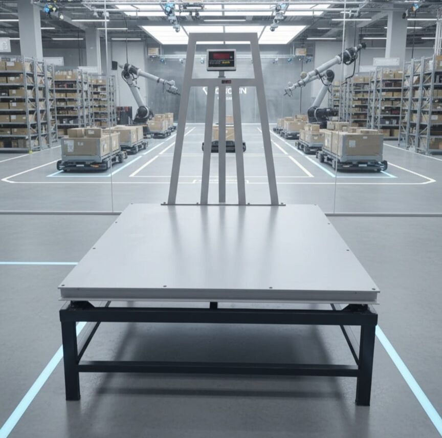 Sehpalı U şase Kantar 120x120 Cm 3 Ton Şarjlı 4 Hücreli