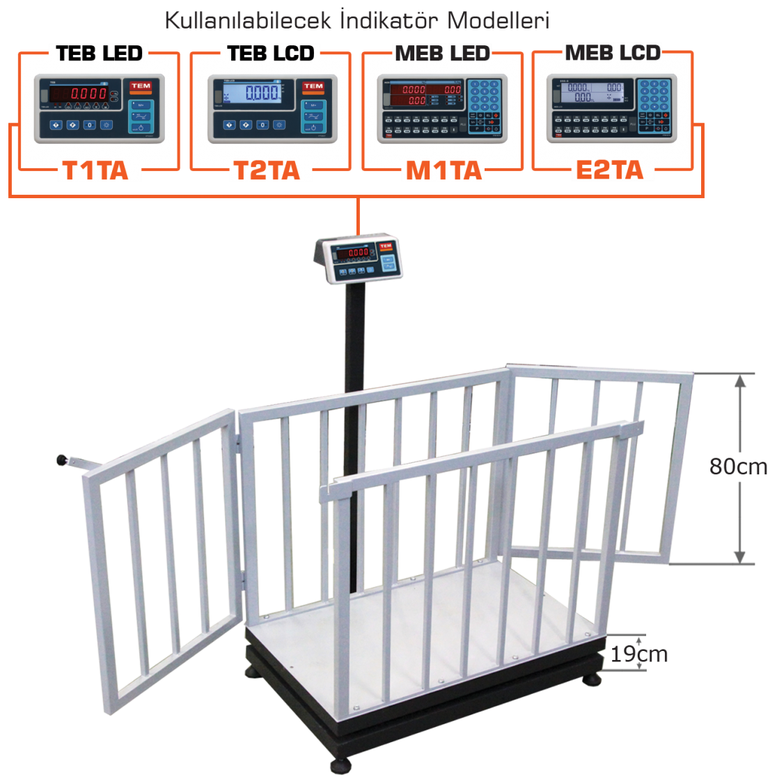 Küçükbaş Canlı Hayvan Baskülü 500 Kg 70x100 Cm